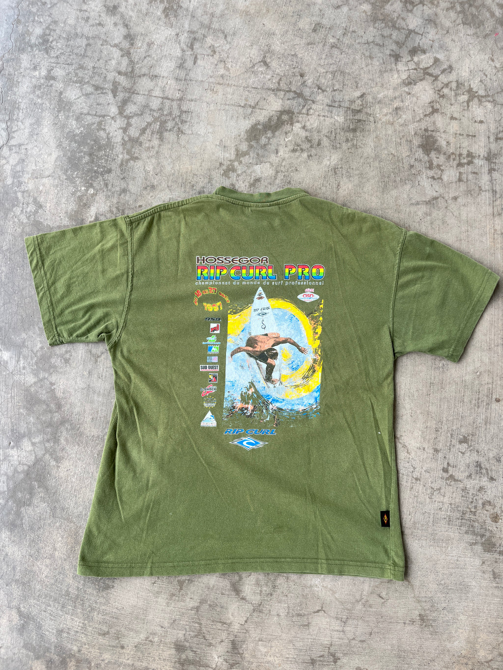 1997 Vintage Hossegor Rip Curl Pro Competition Surf T Shirt (M)