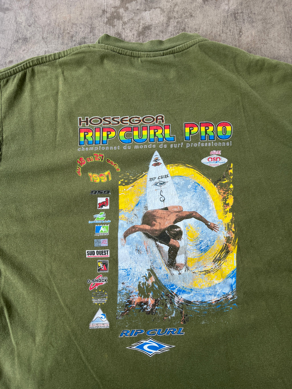 1997 Vintage Hossegor Rip Curl Pro Competition Surf T Shirt (M)